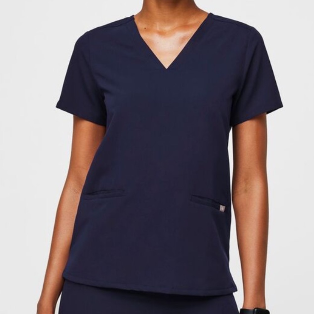 Figs navy scrub top